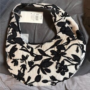 NWT Mini beaded crescent handbag